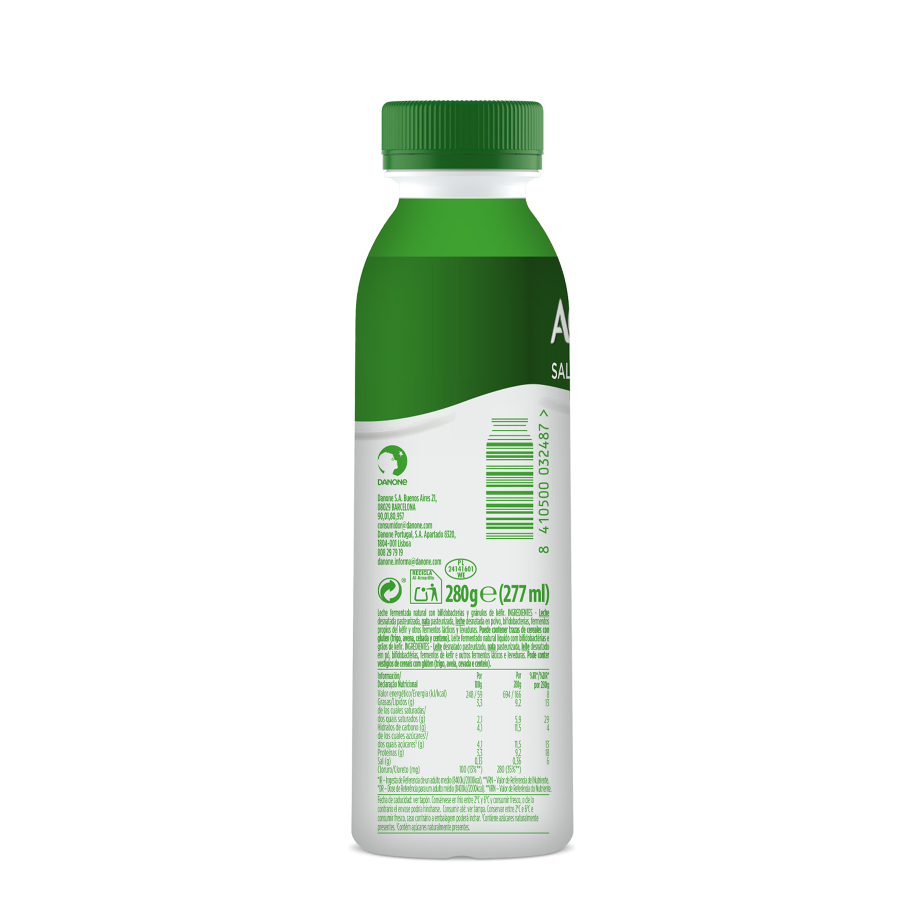 Kefir líquido natural activia con 280g