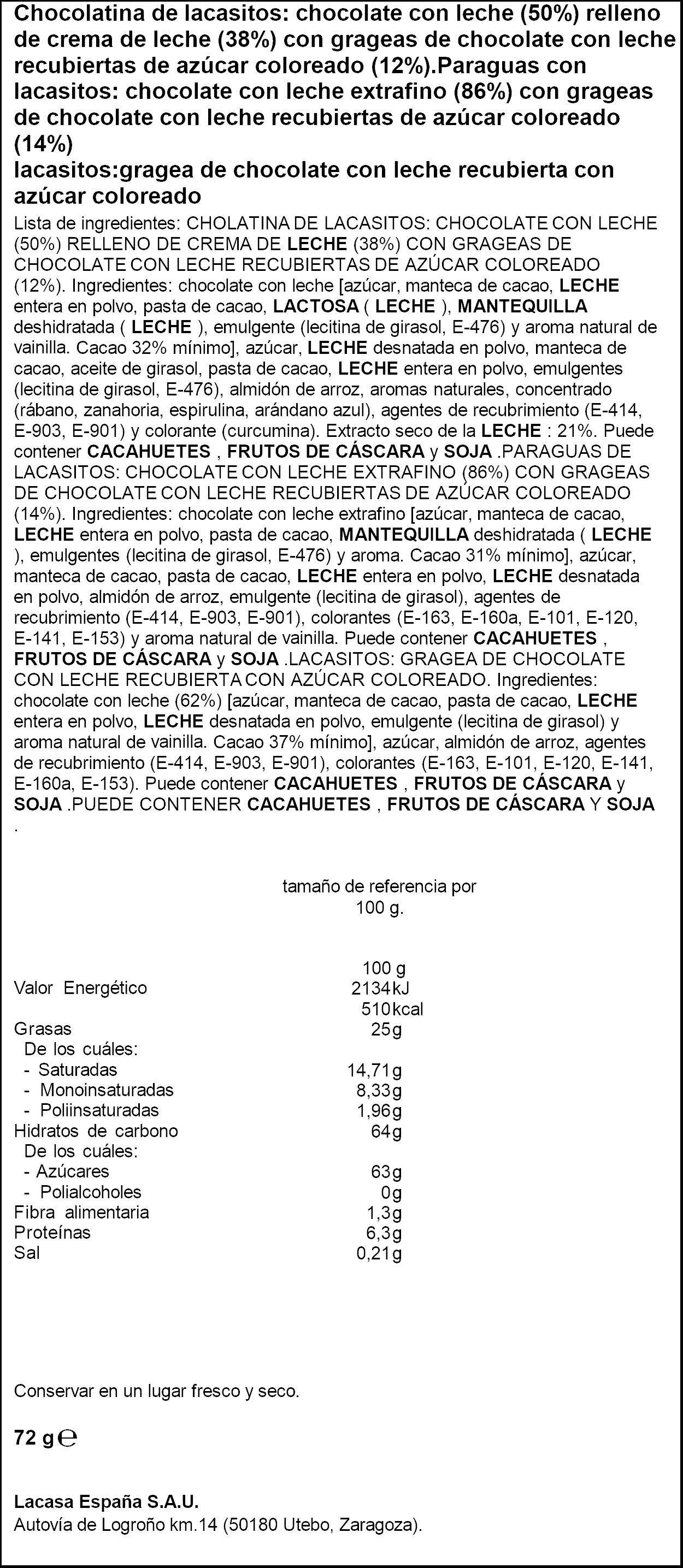 Lacasitos pack mix El Elfo Travieso 72g