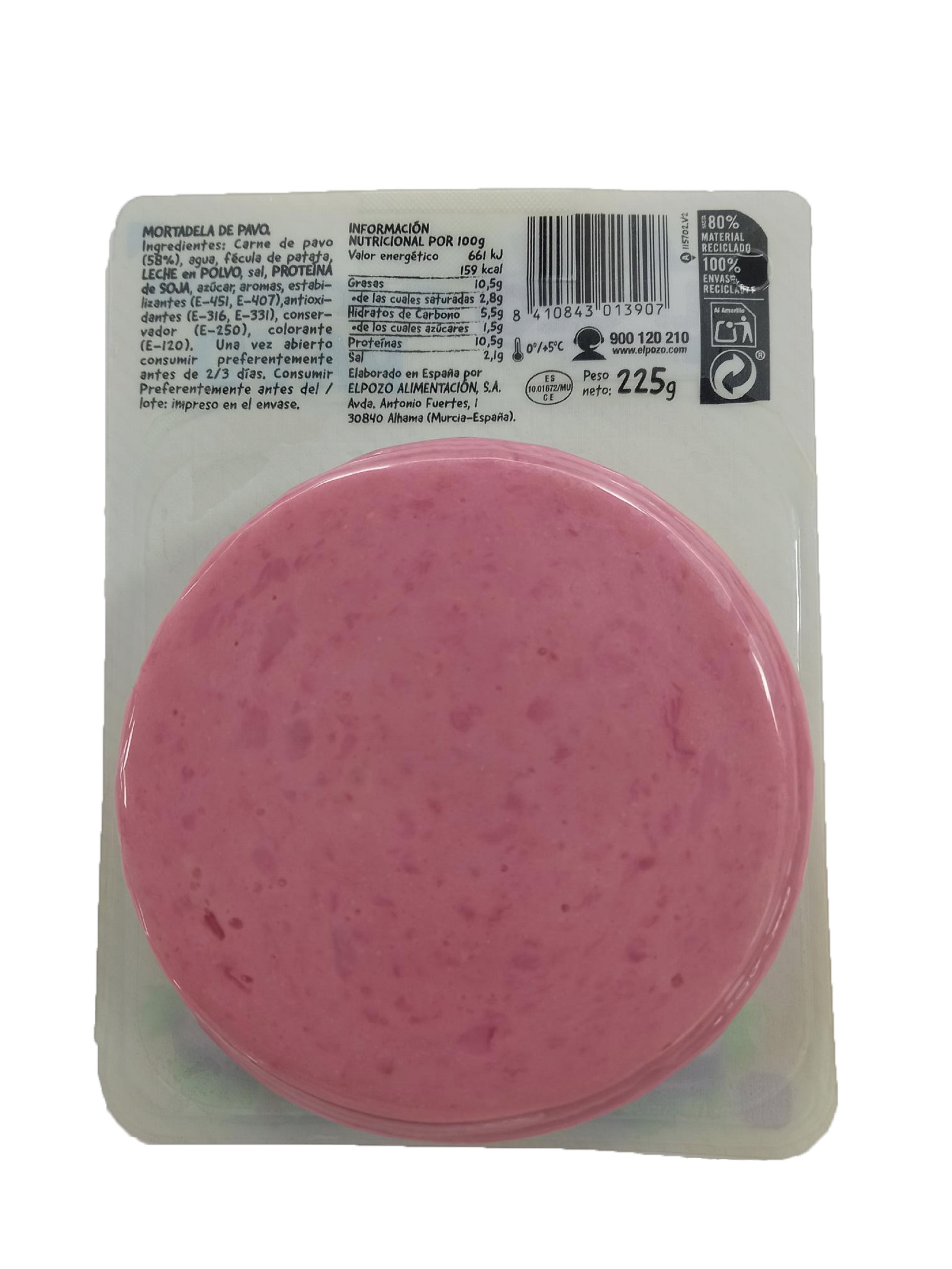 Mortadela de pavo ElPozo 225g