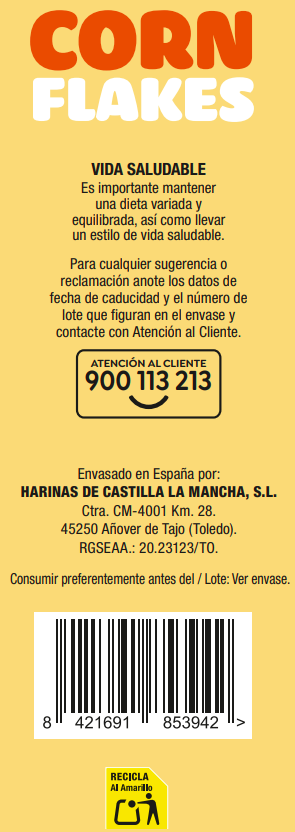Copos de maíz tostados Alipende 500g