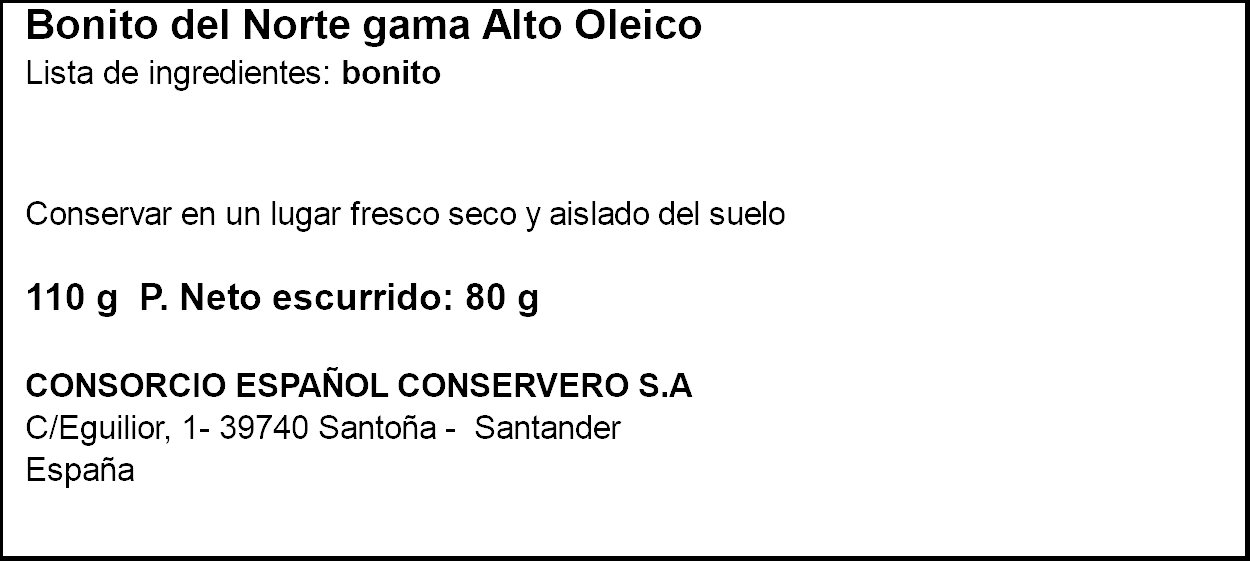 Bonito del norte en aceite de girasol Consorcio 80g