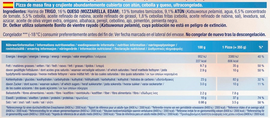 Pizza Ristorante Dr Oetker 355g tonno