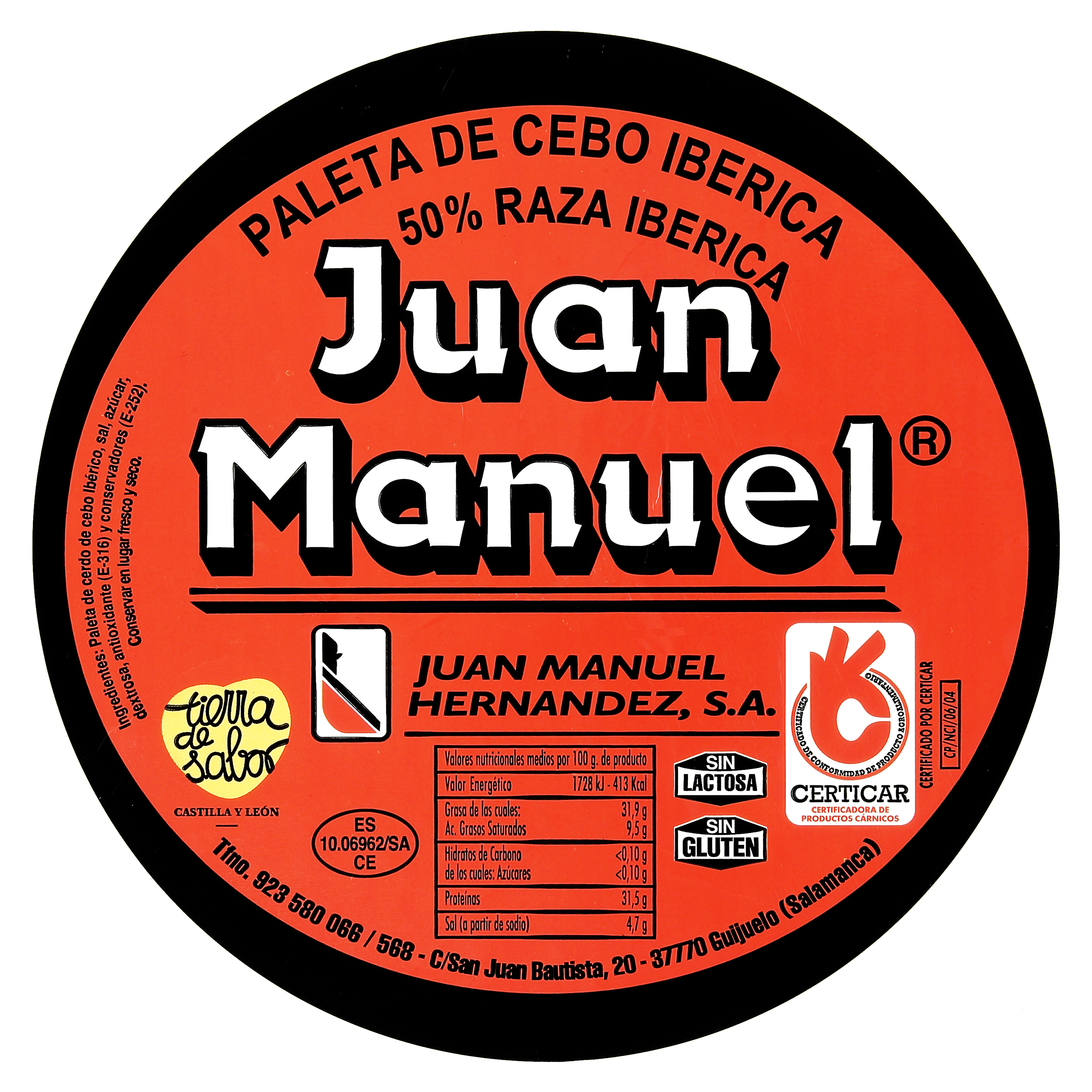Centro de paleta cebo 50% raza ibérica Juan Manuel al corte