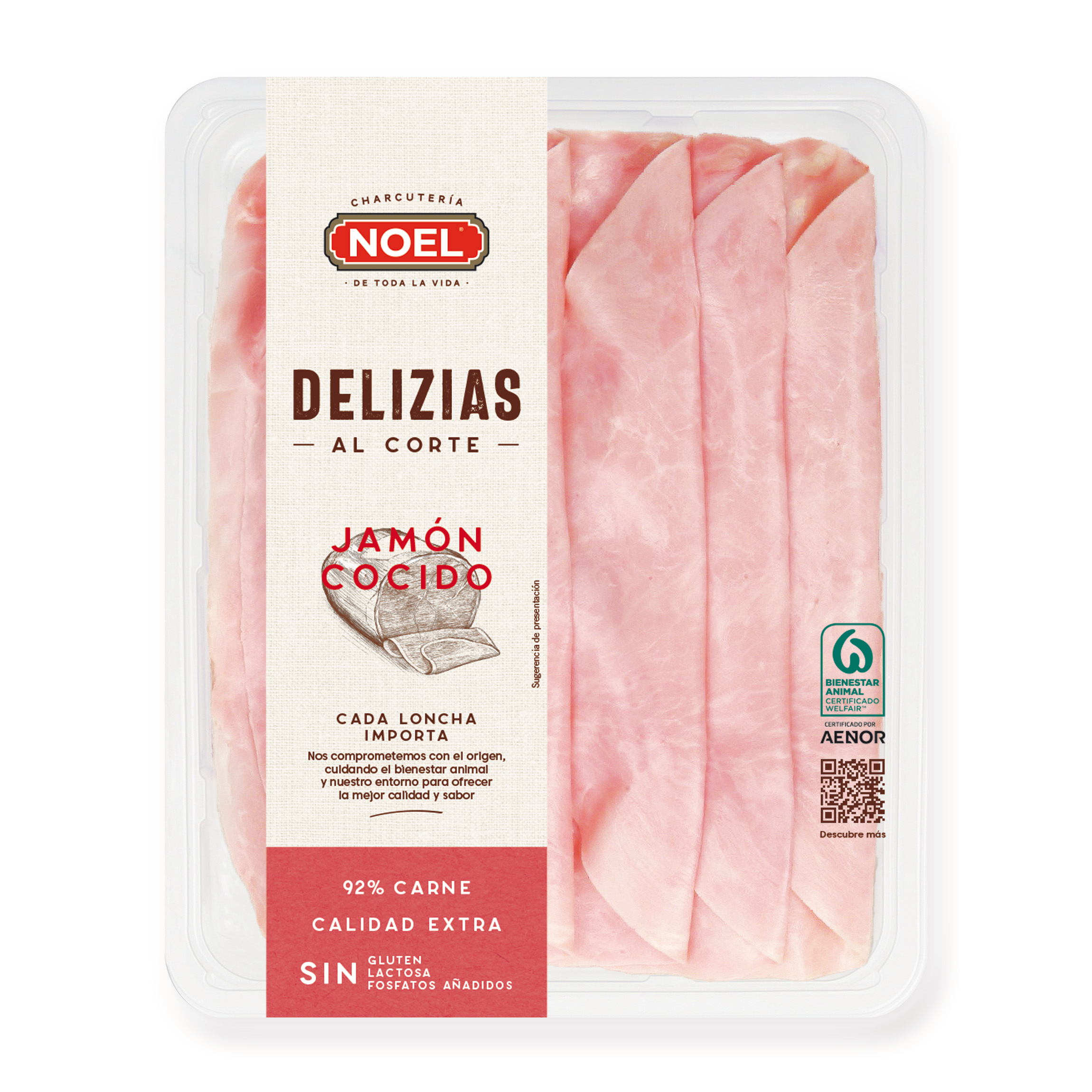 Jamón cocido en lonchas calidad extra Delizias Noel 120g