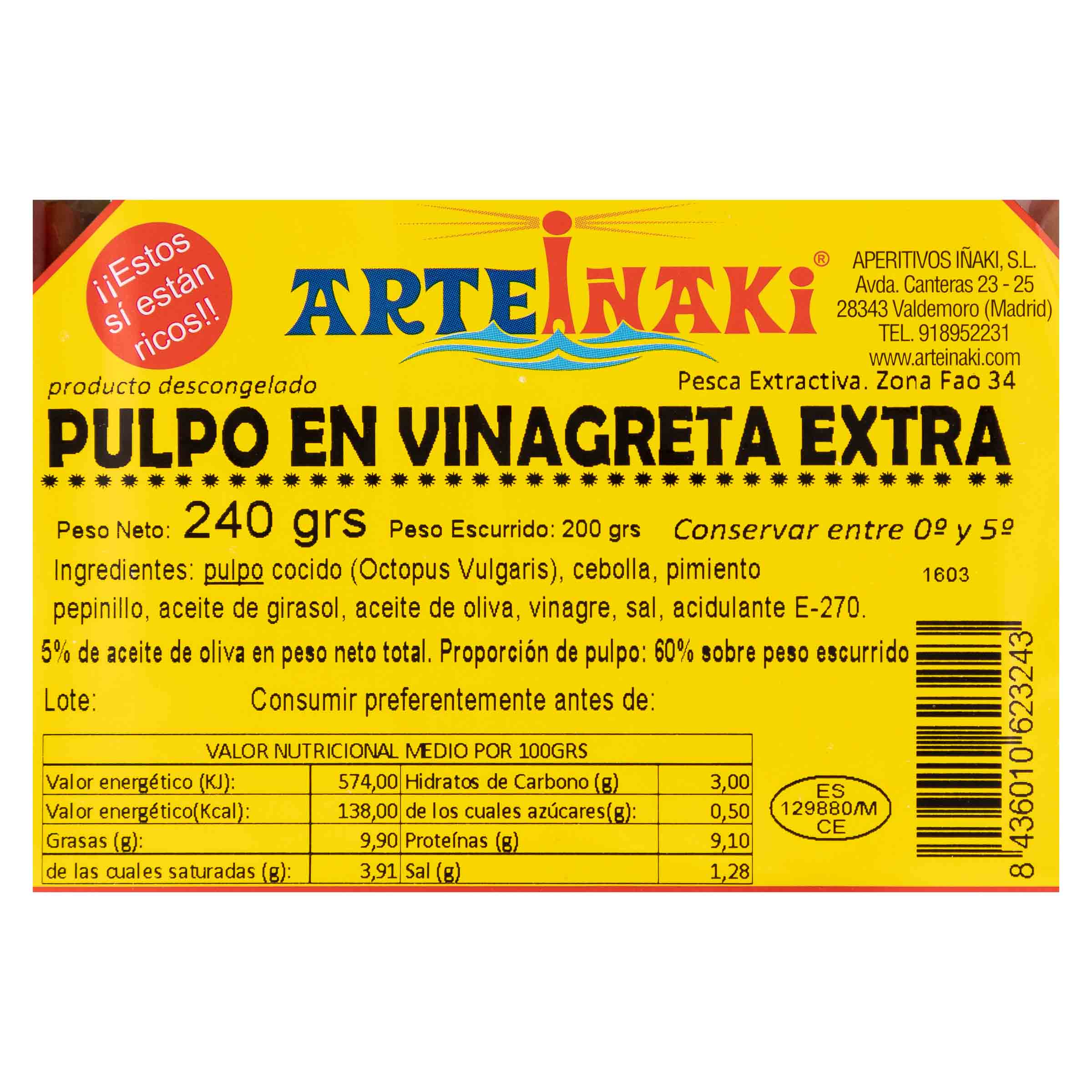 Pulpo a la vinagreta Arteiñaki 240g