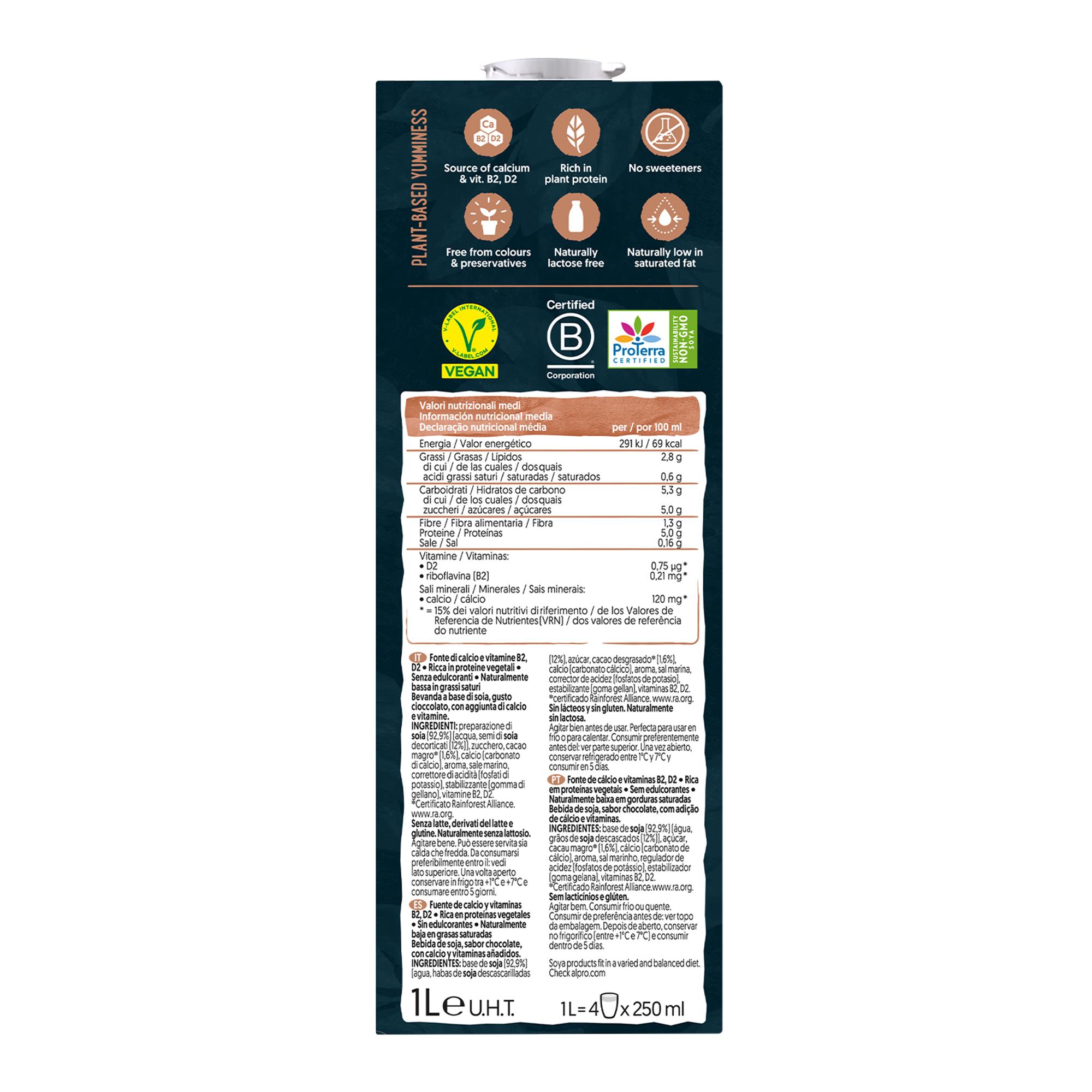 Bebida de soja con proteína sabor chocolate Alpro 1l