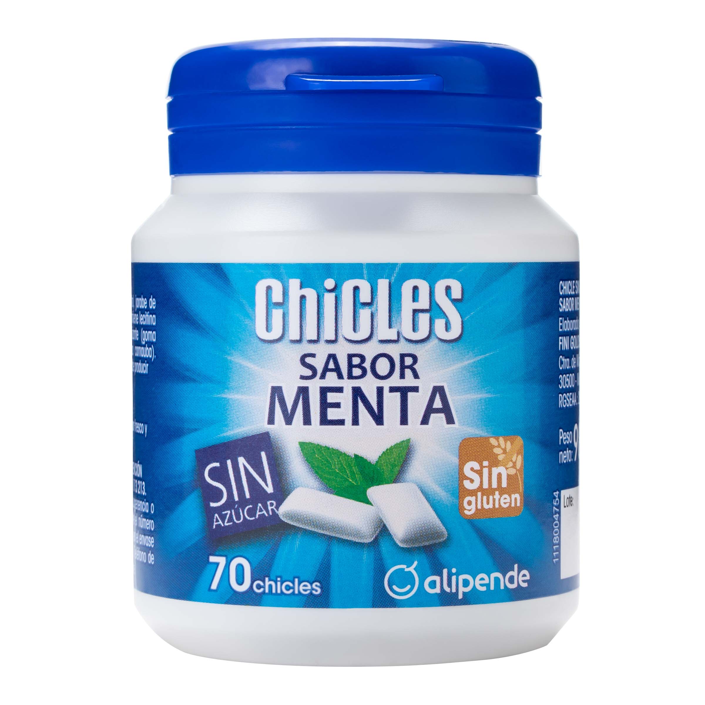 Chicle Alipende sin azúcar bote 98g menta