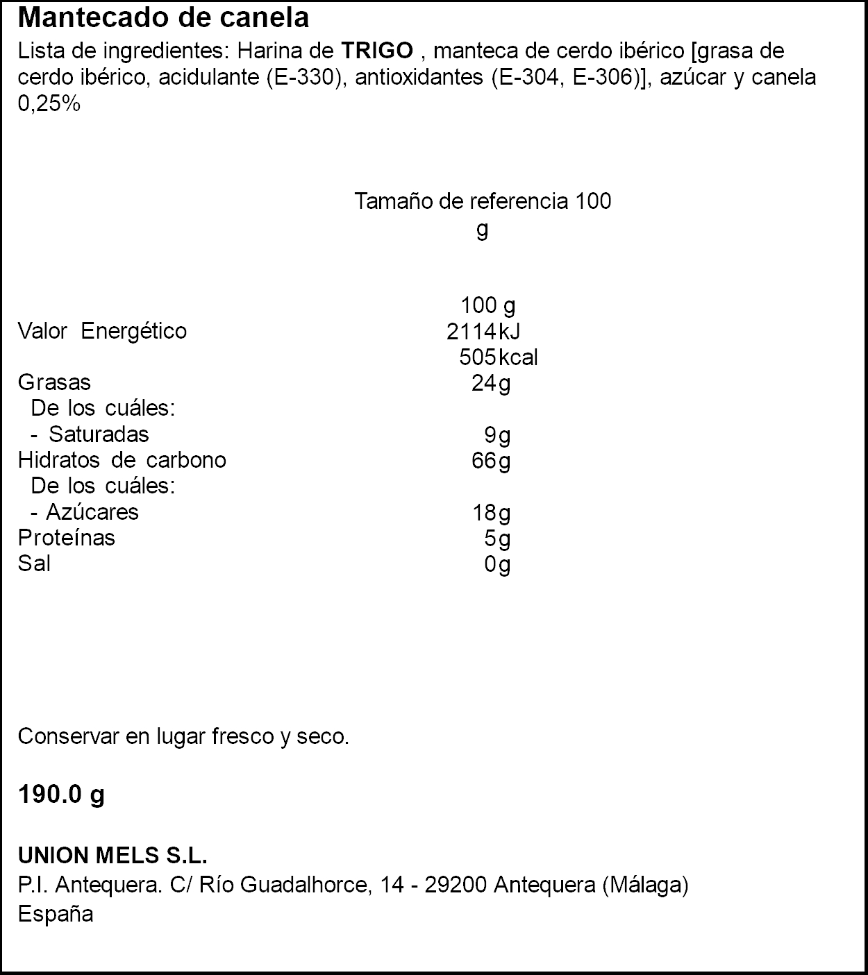 Mantecado de canela Flor de Antequera 190g