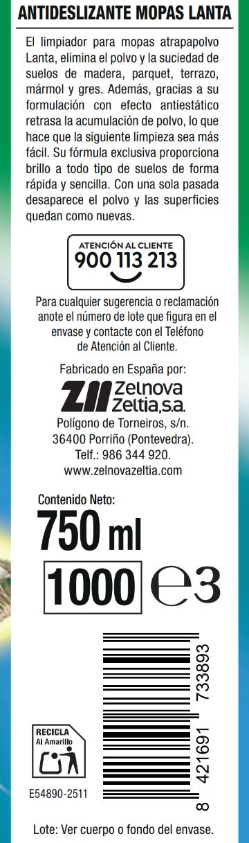 Limpiador para mopas Lanta spray 750ml