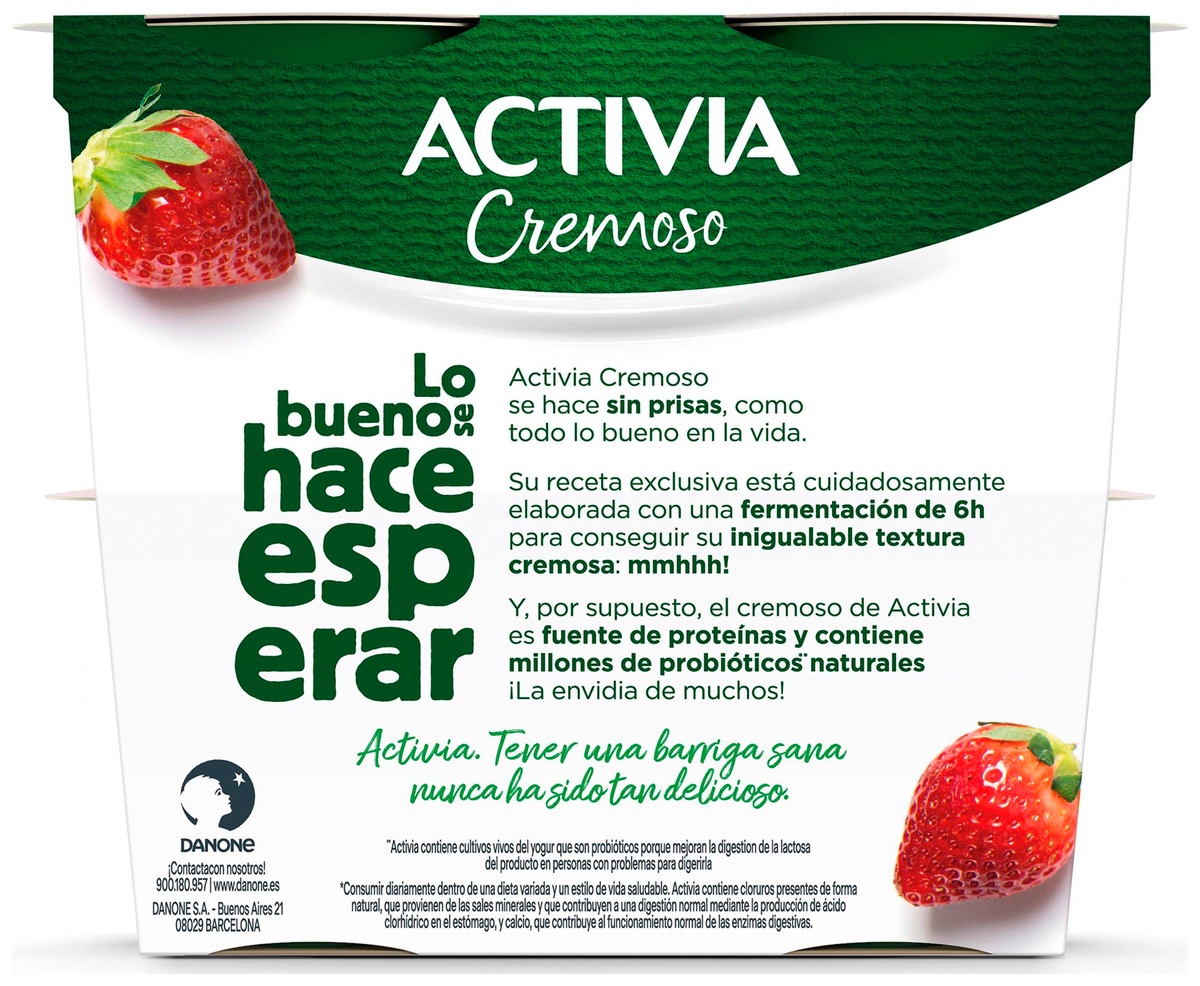 Bífidus Activia cremoso pack 4 fresa