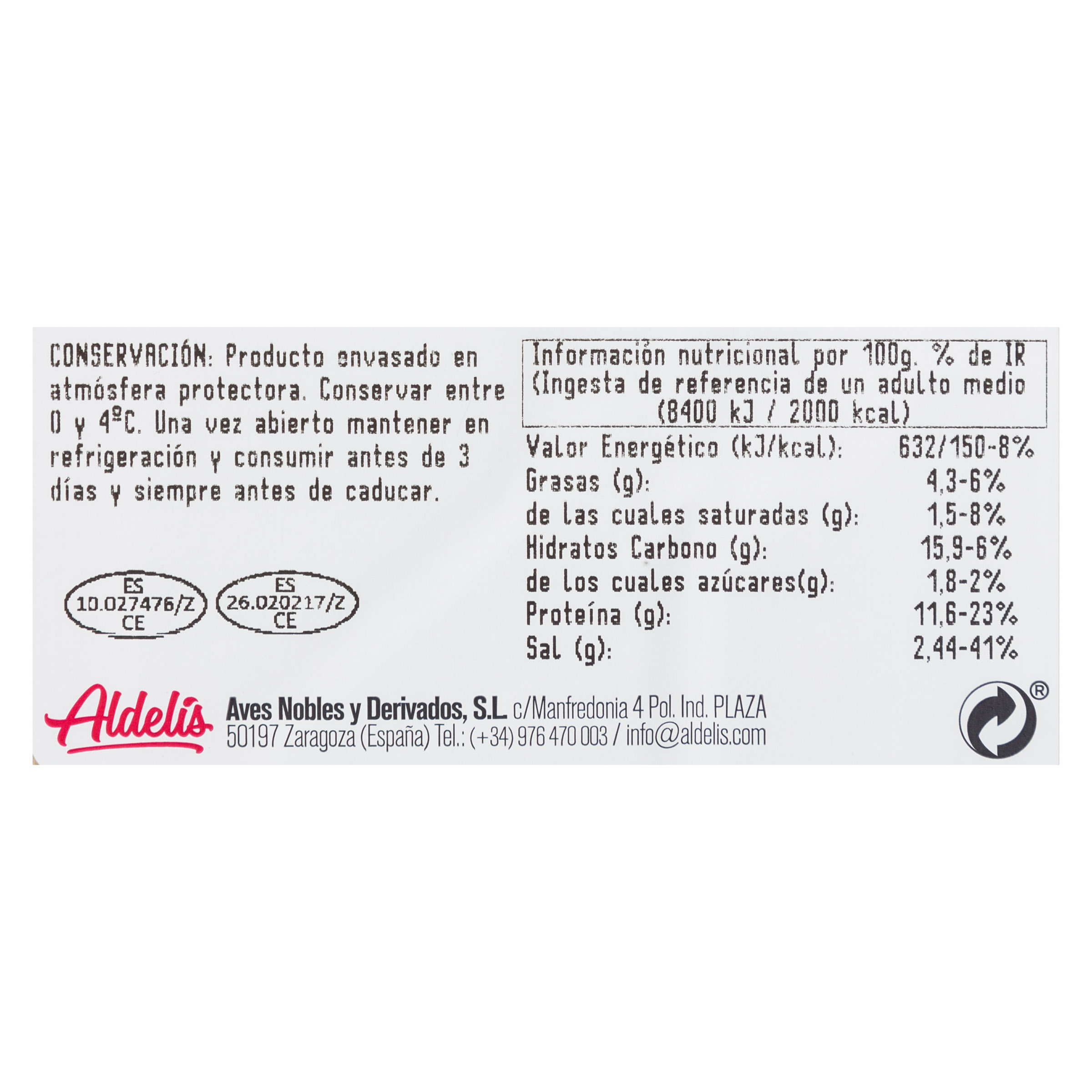 San jacobo pollo y pavo Aldelis 340g