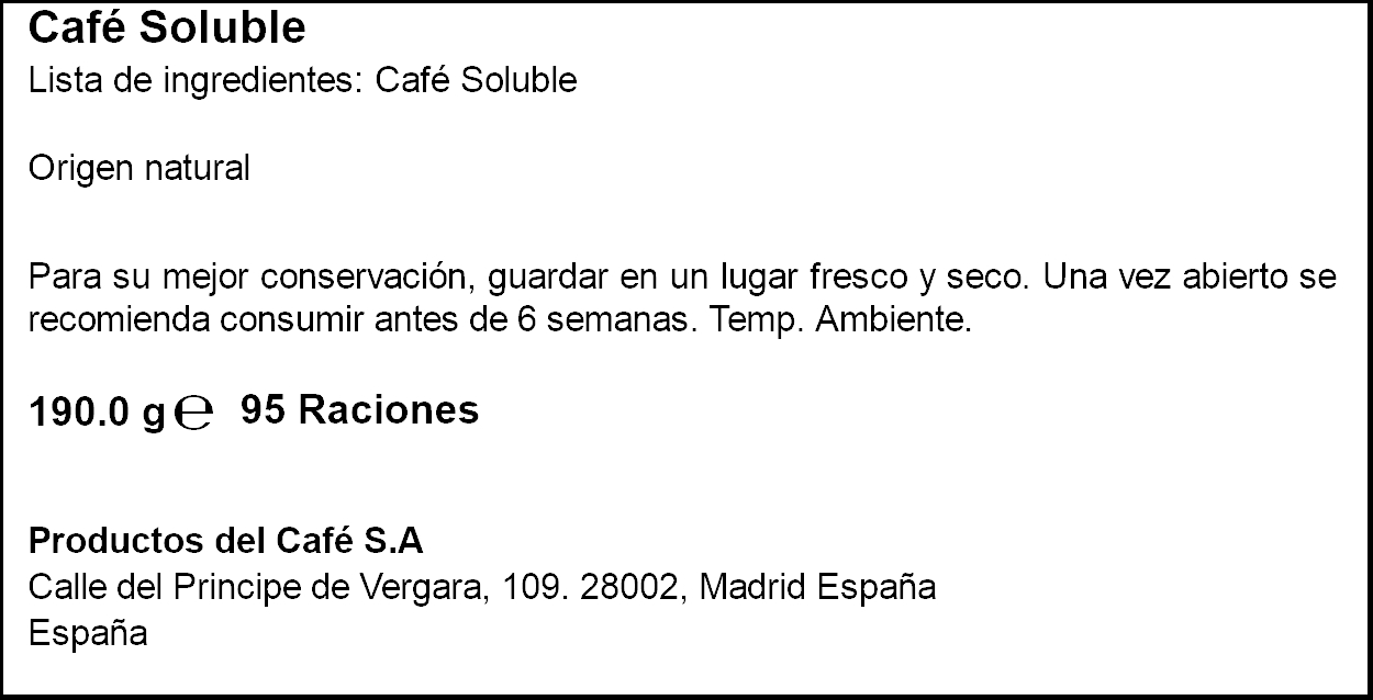 Café soluble natural La Estrella 190g