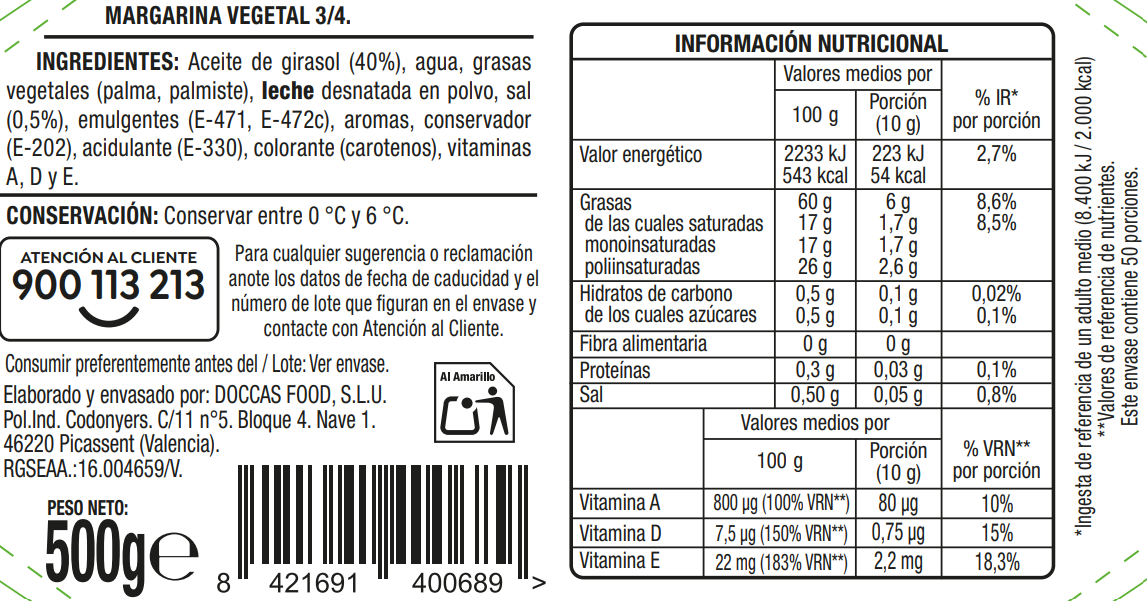 Margarina Alipende 500g