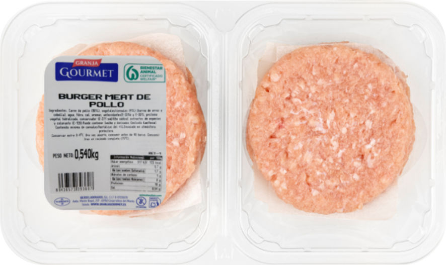 Burger meat de pollo Granja Gourmet 540g