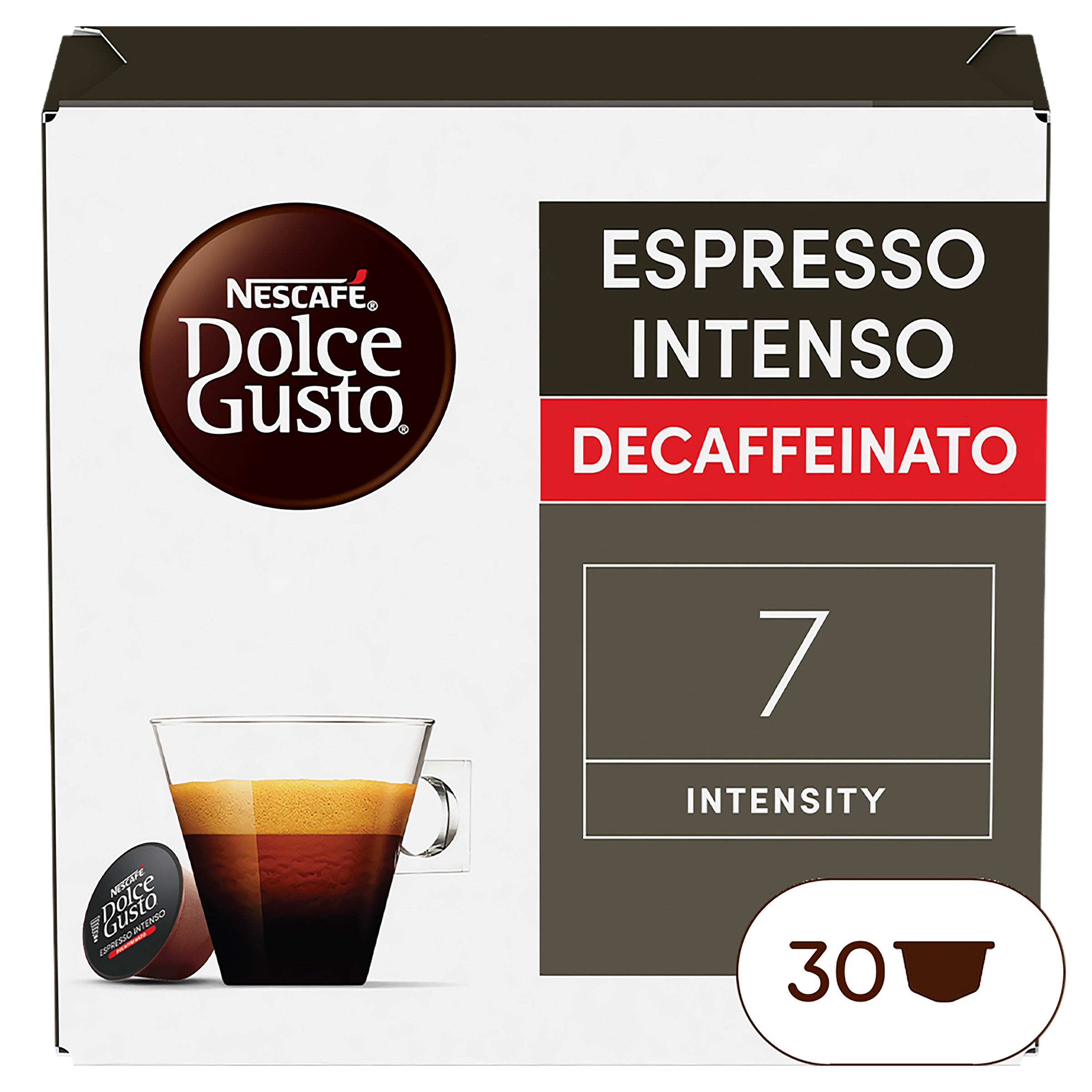 Cápsulas de café descafeinado espresso intenso intensidad 7 Dolce Gusto 30 cápsulas