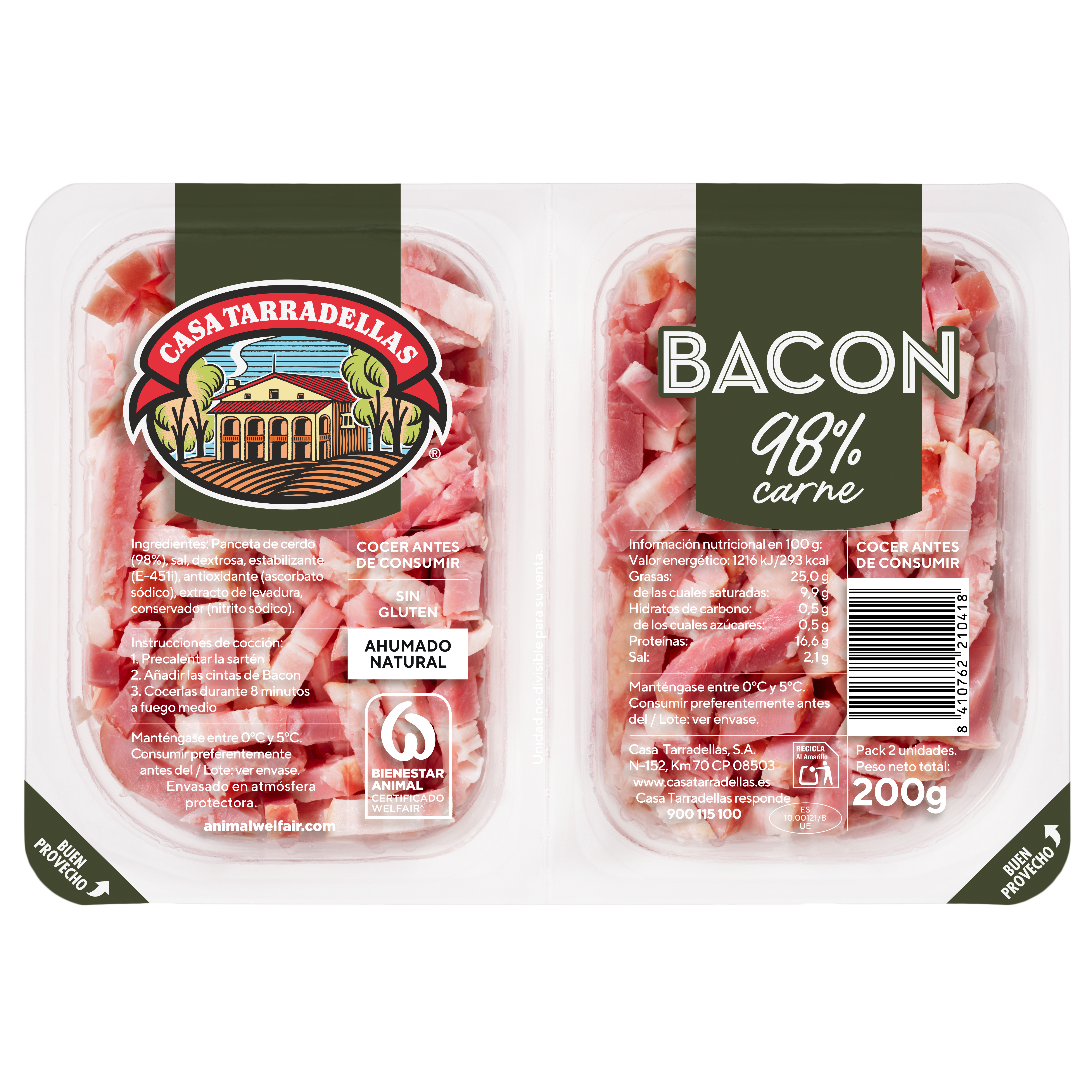 Cintas de bacon Casa Tarradellas pack 2 de 100g