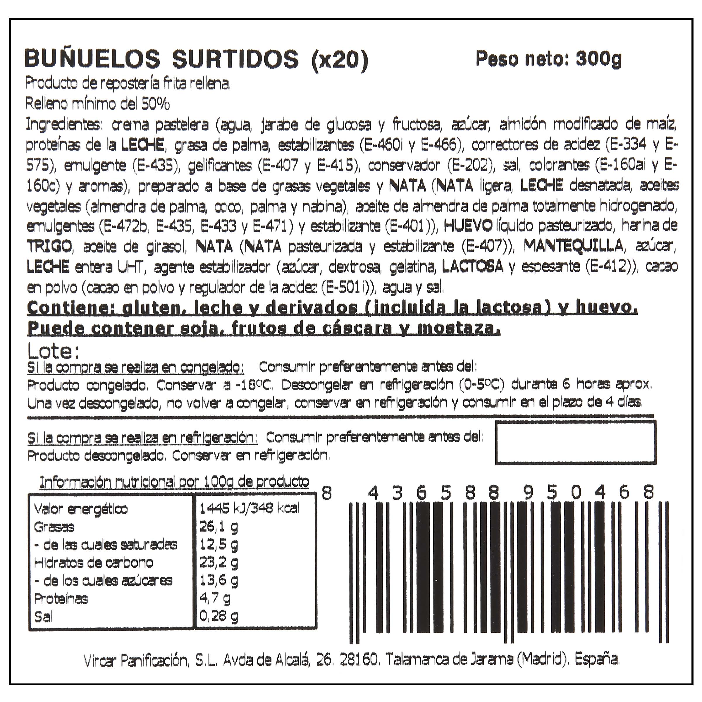 Buñuelos surtidos rellenos variados 300g