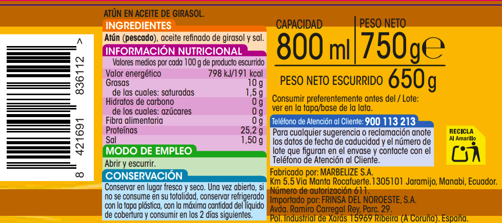 Atún Alipende 650g en aceite girasol