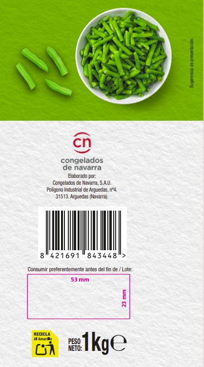 Judías verdes Alipende 1kg redondas