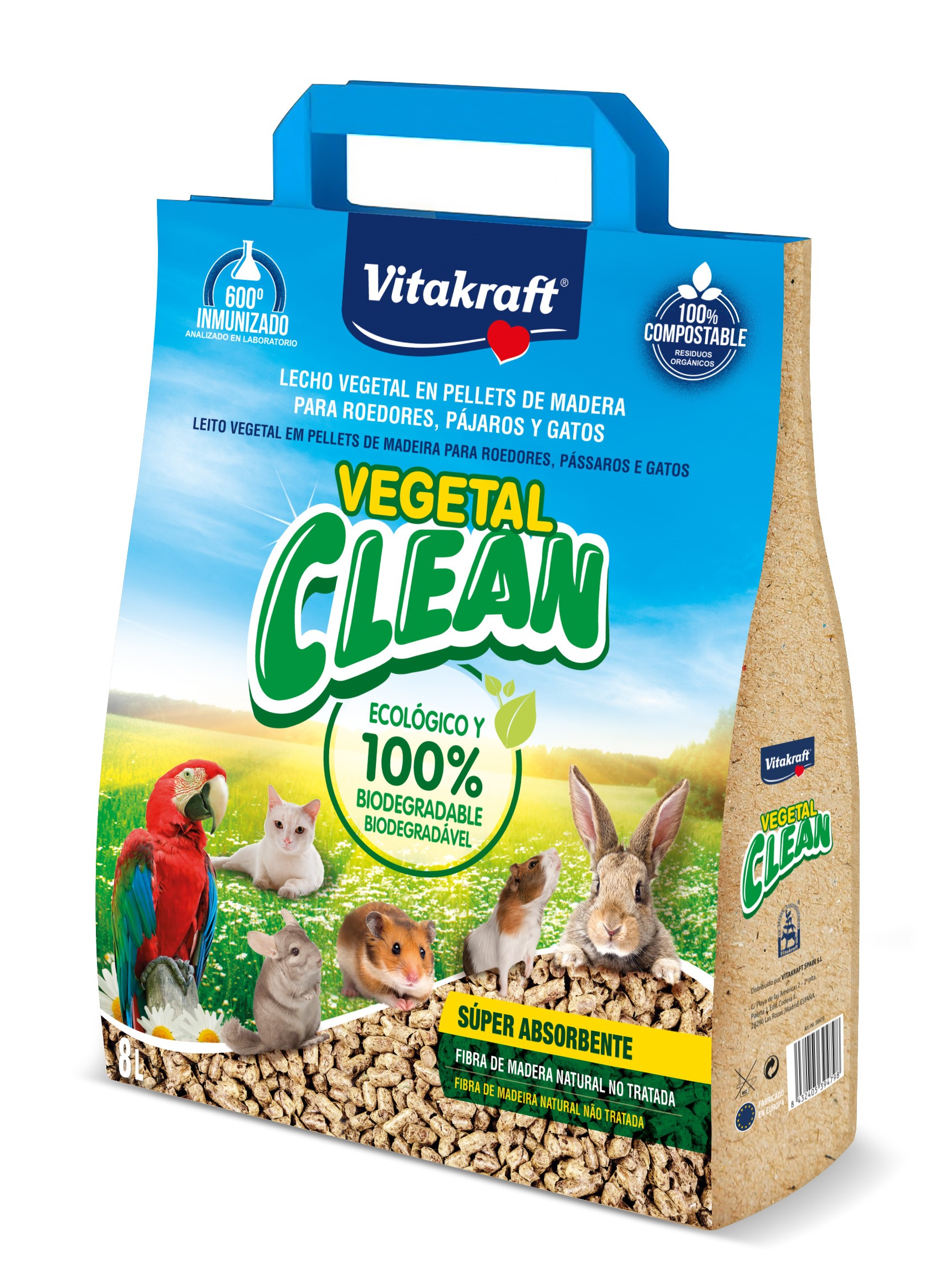 Lecho vegetal Clean Vitakraft madera 5l