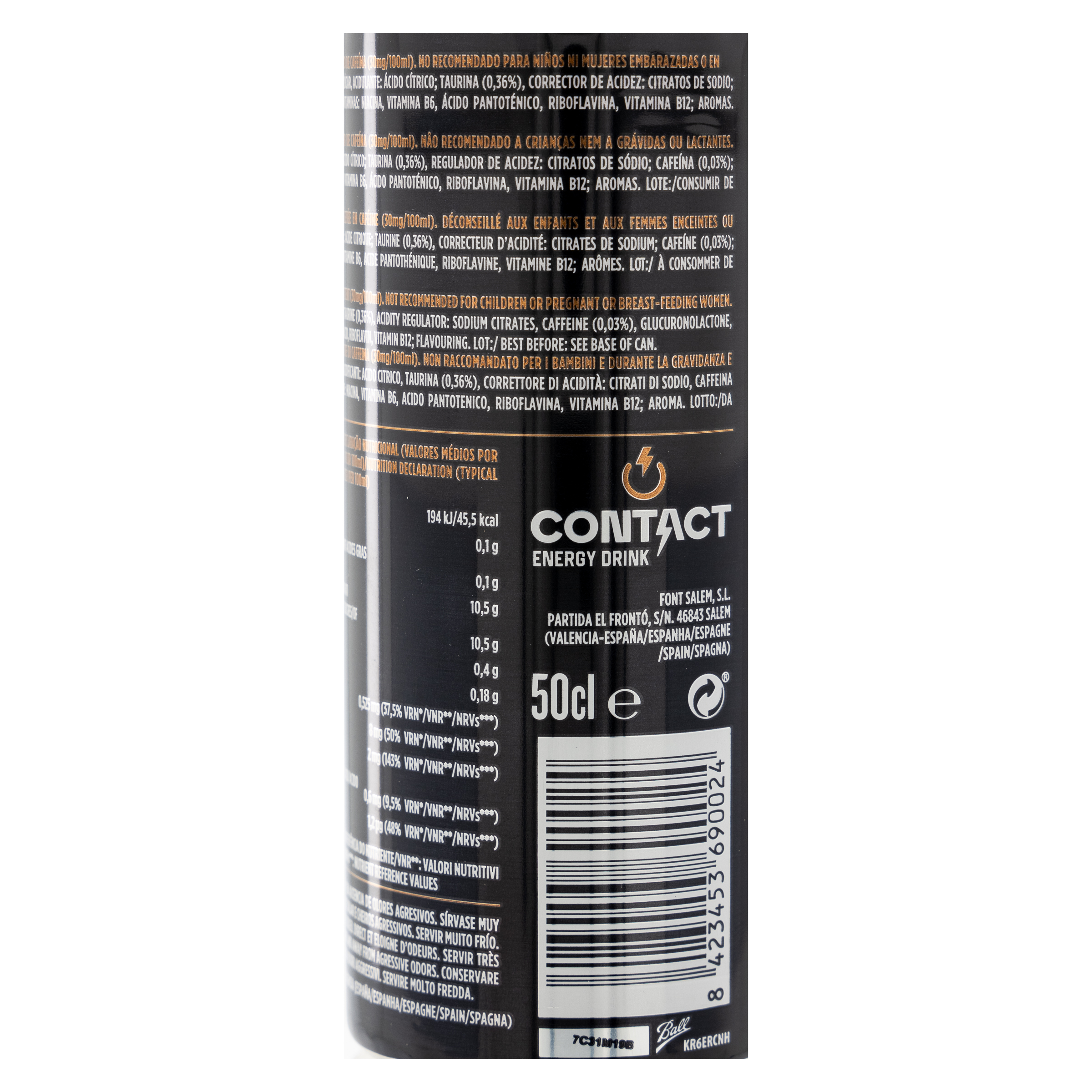 Bebida energética Contact 50cl