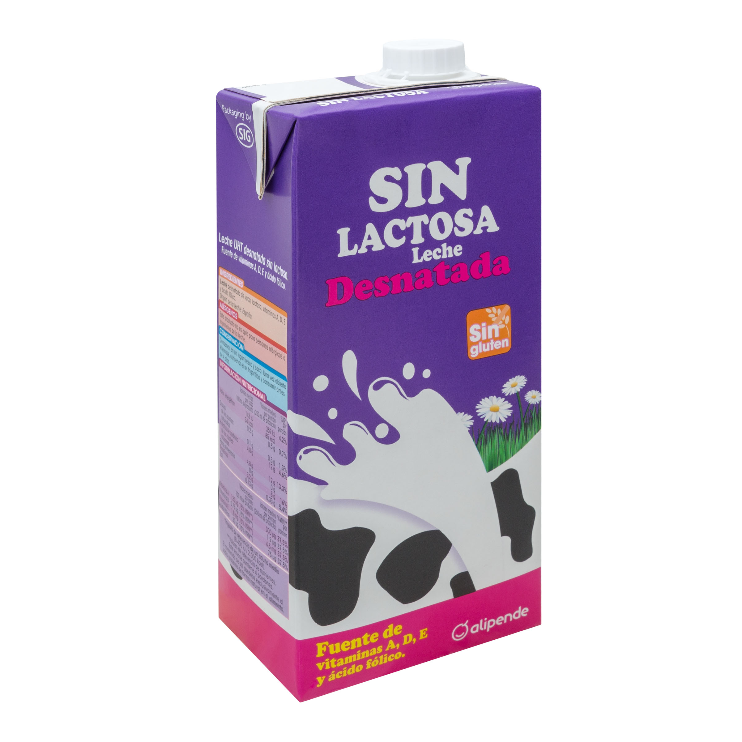 leche entera sin lactosa, 1l - El Jamón