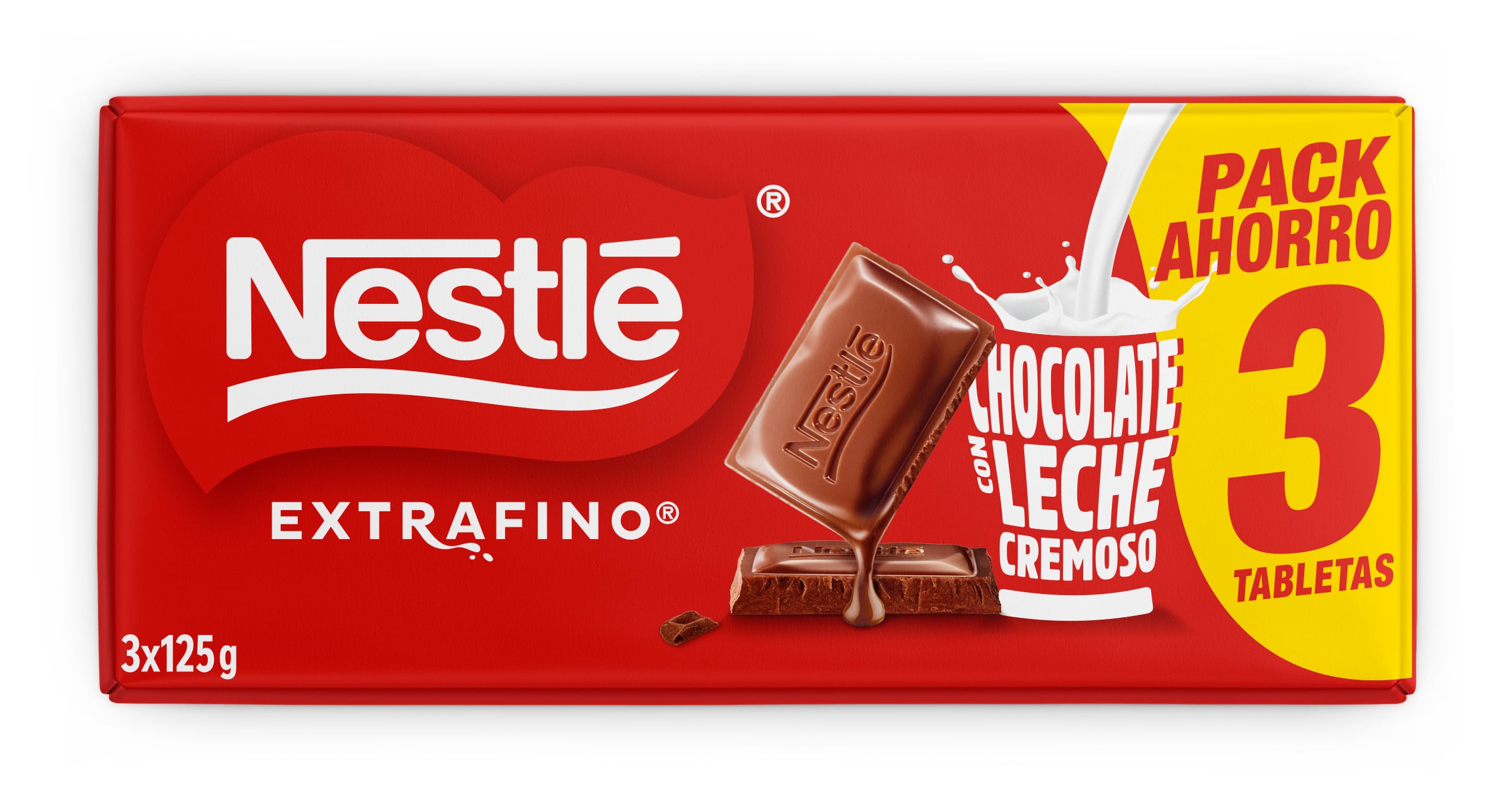 Chocolate con leche Nestlé Extrafino pack tabletas 3x125g | Ahorramas