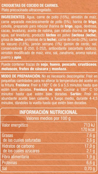 Croquetas Alipende 400g cocido