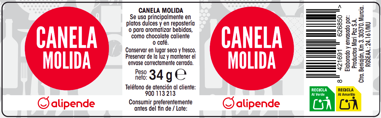 Canela molida Alipende 34g