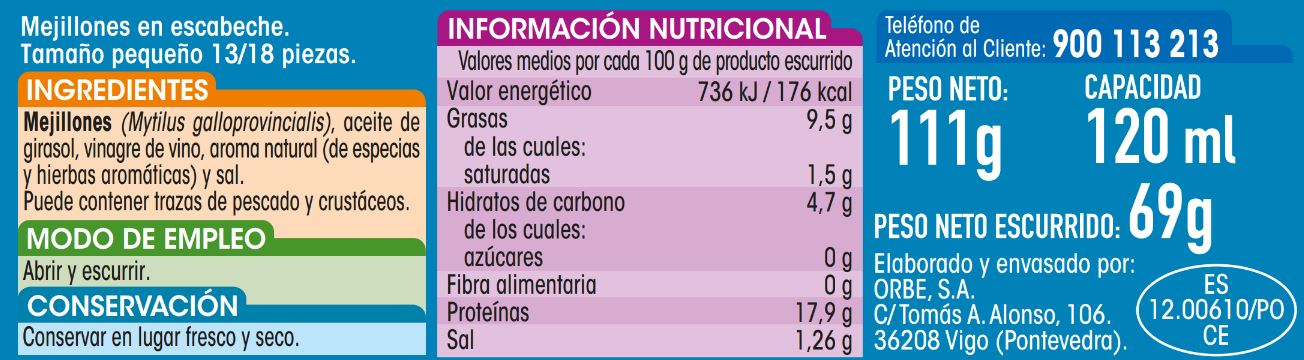 Mejillon Alipende 69g 13/18 escabeche