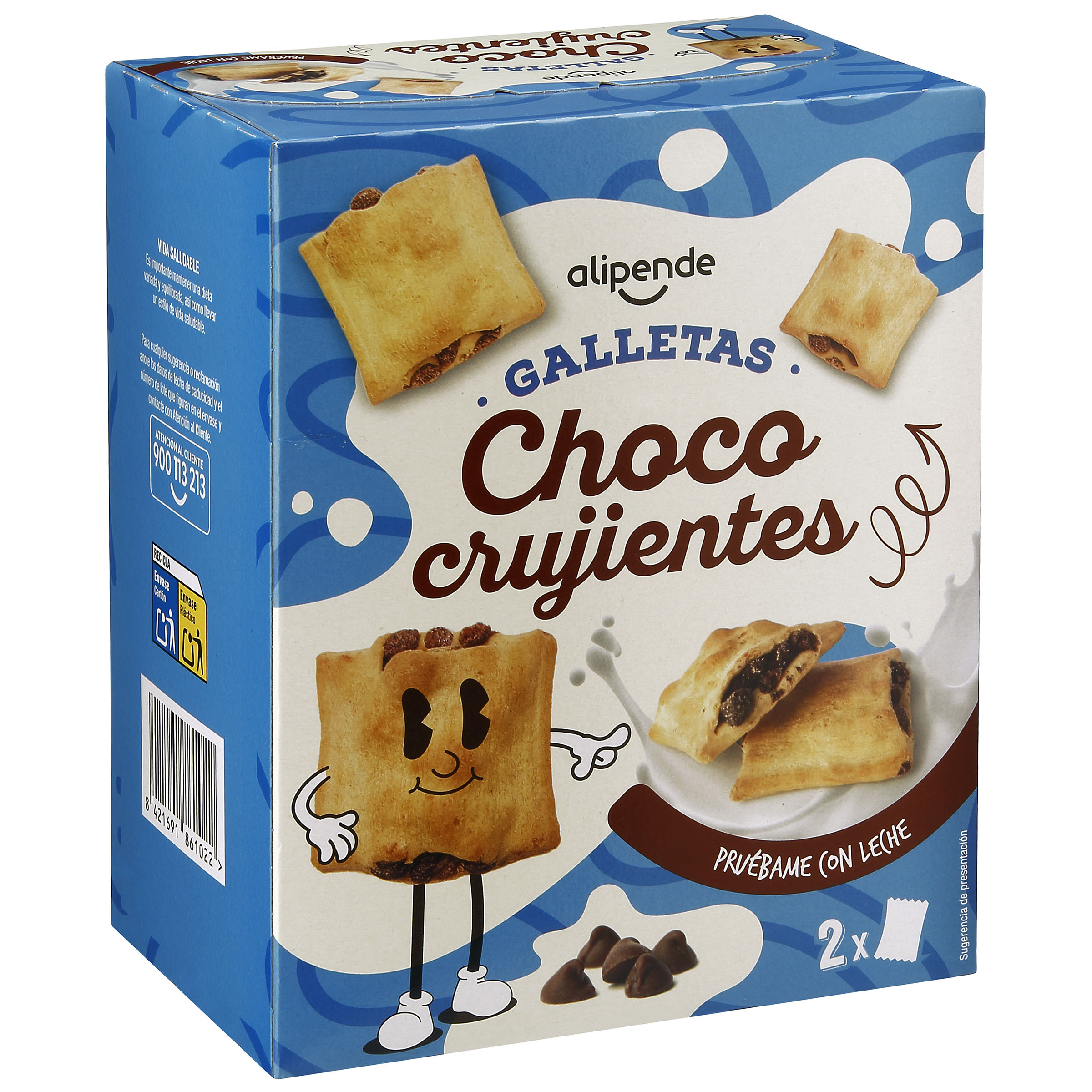 Galletas choco crujientes Alipende 520g