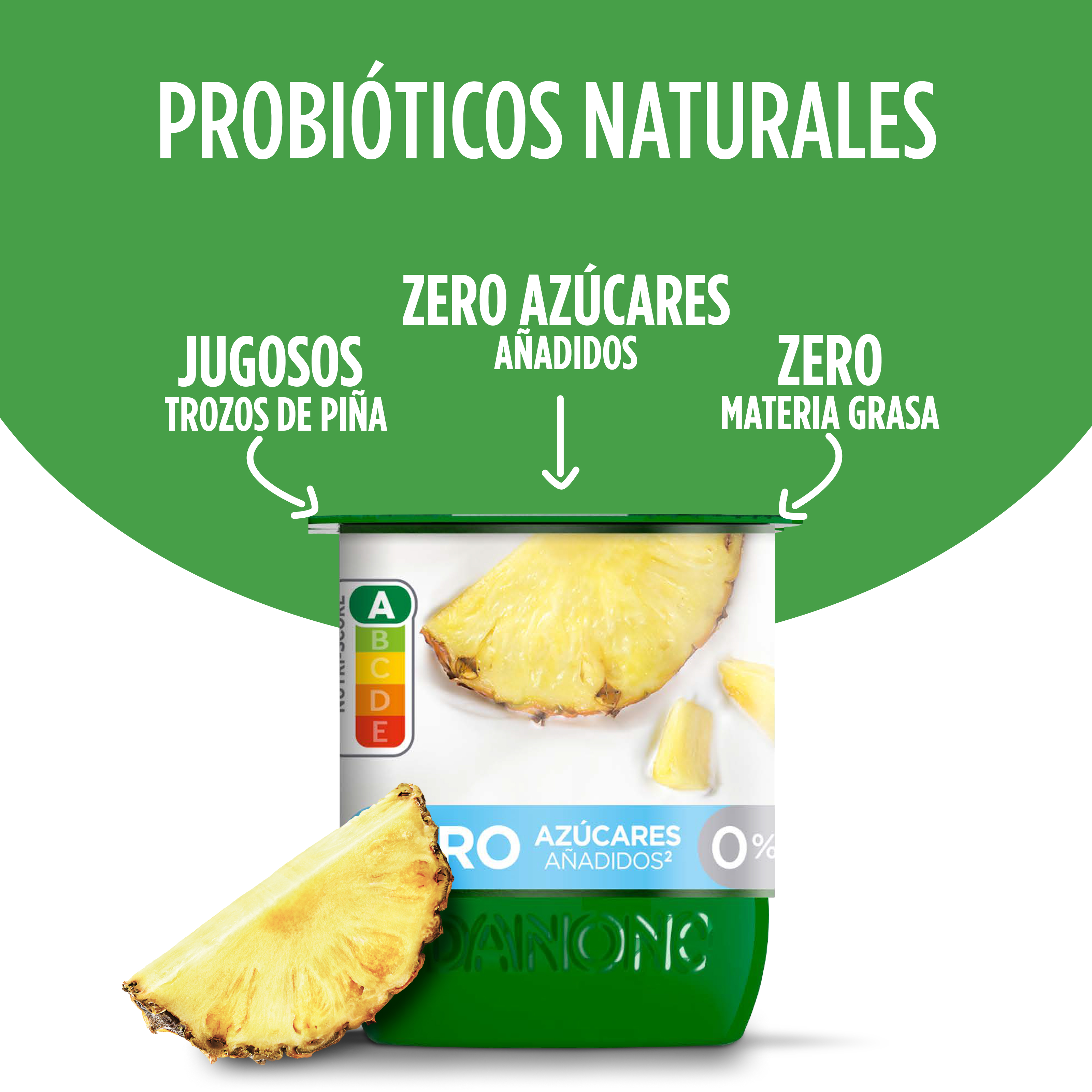 Bífidus probiótico Activia desnatado 0% materia grasa pack 4 piña