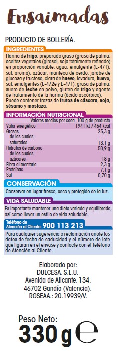 Ensaimadas Alipende 330g