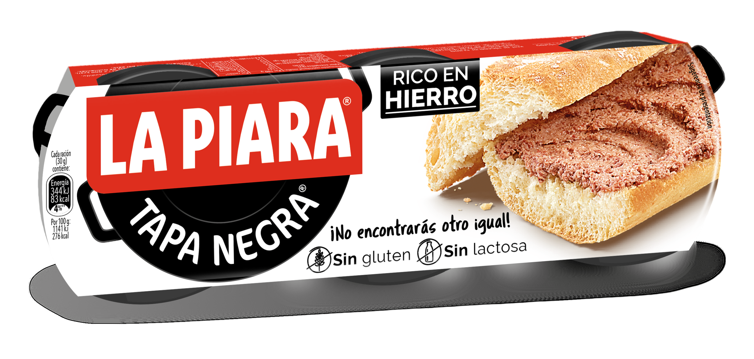 Paté Tapa Negra La Piara pack de 3 X 93g