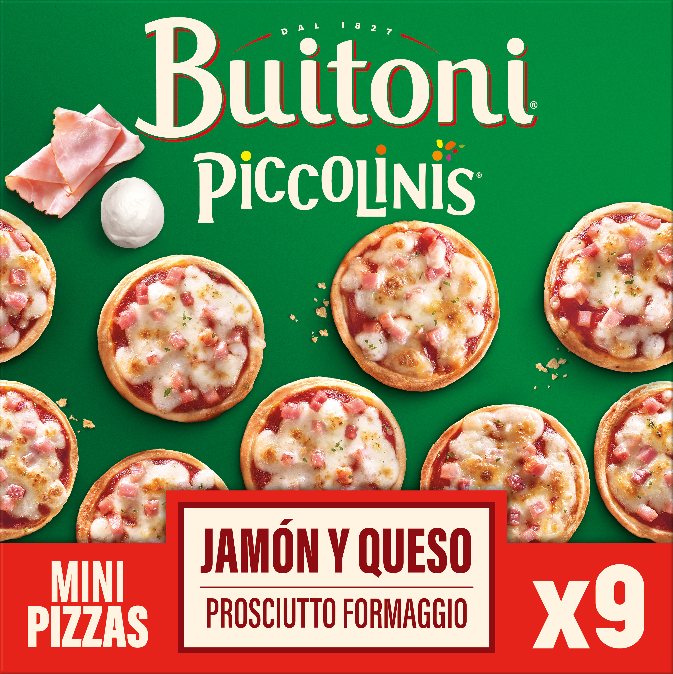 Piccolinis Buitoni 270g queso y jamón