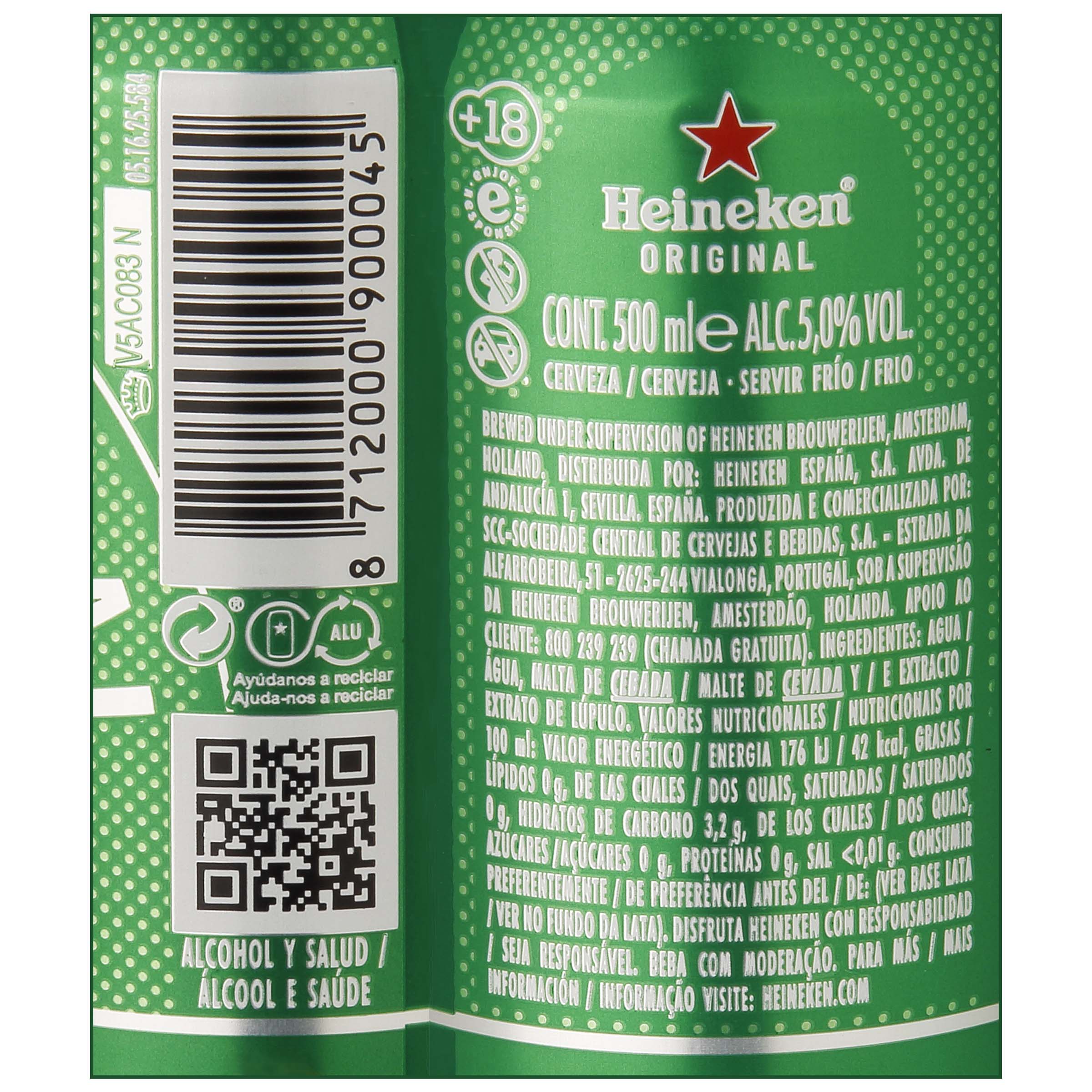 Cerveza Heineken Lata 50cl