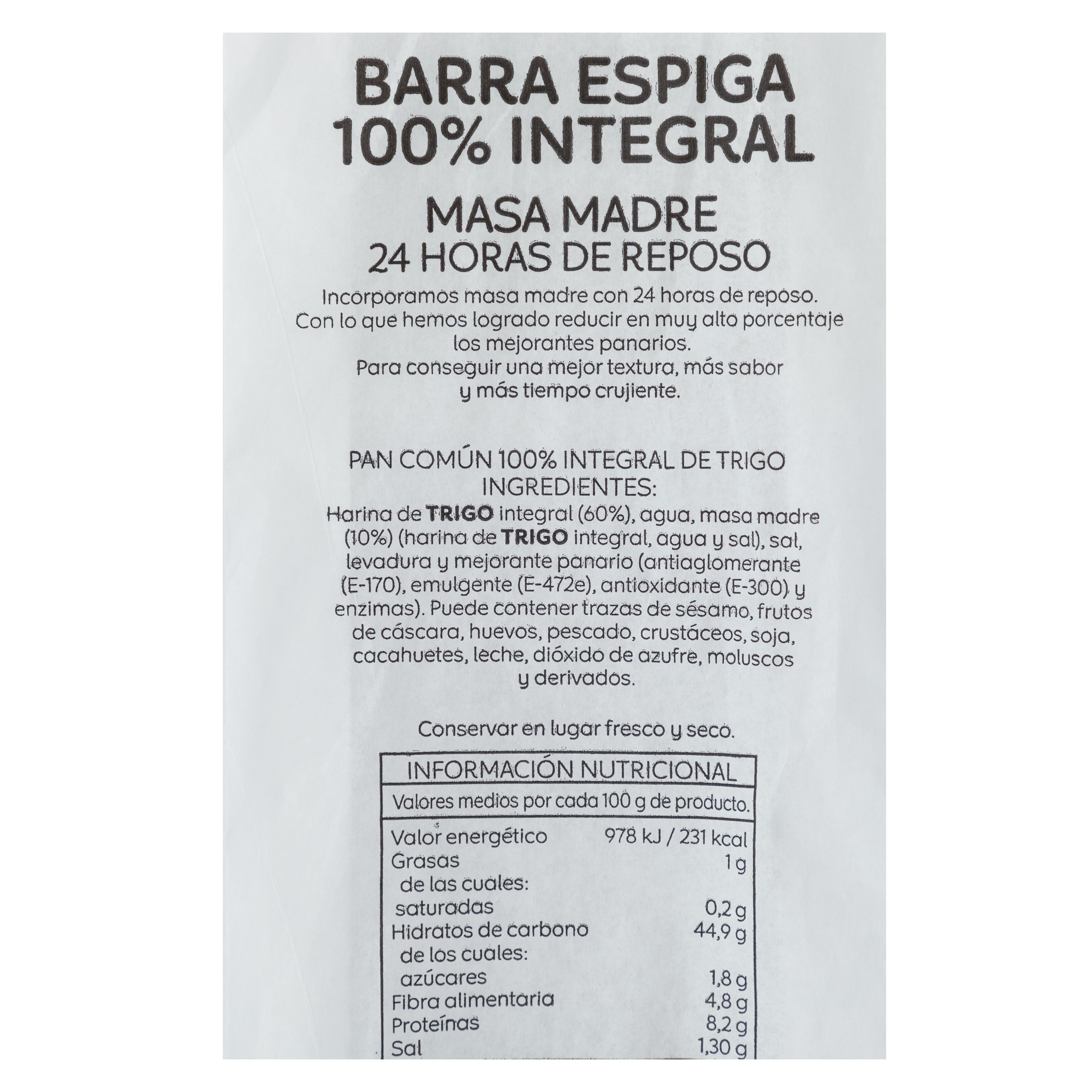 Barra de espiga plus puro trigo 330g