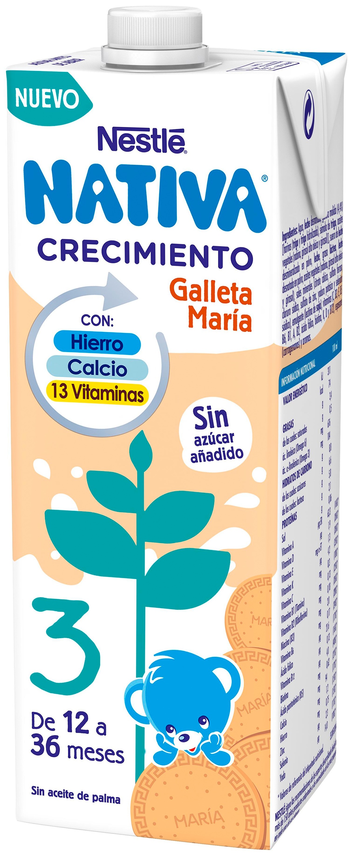 Leche crecimiento Nestlé junior galleta desde 12meses 1l