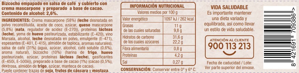 Postre Alipende pack 2 tiramisú