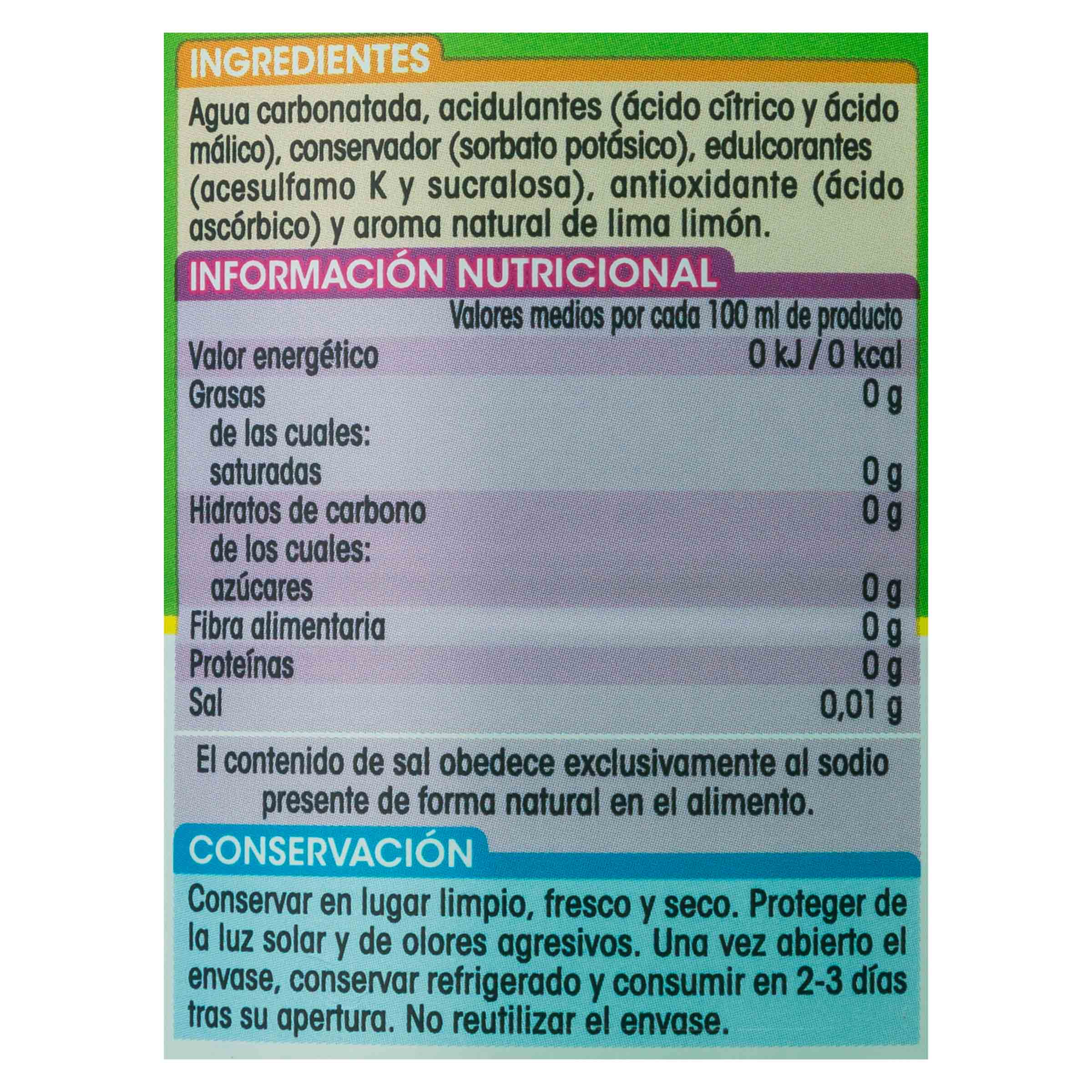 Refresco lima-limón Alipende botella 2l zero