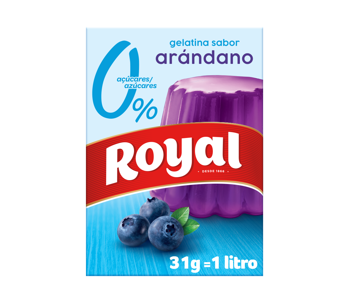 Gelatina light de arándano Royal 31g