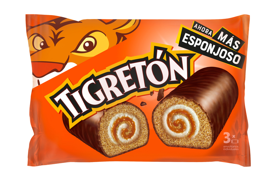 Pastelito Tigretón Bimbo chocolate nata y mermelada 3 uds