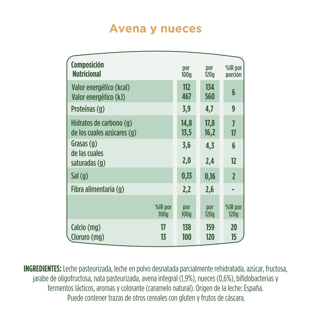 Bífidus Activia fibra pack 4 avena y nueces