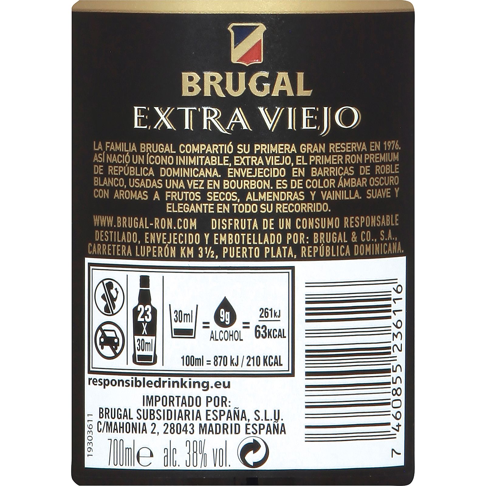 Ron extraviejo Brugal 70cl