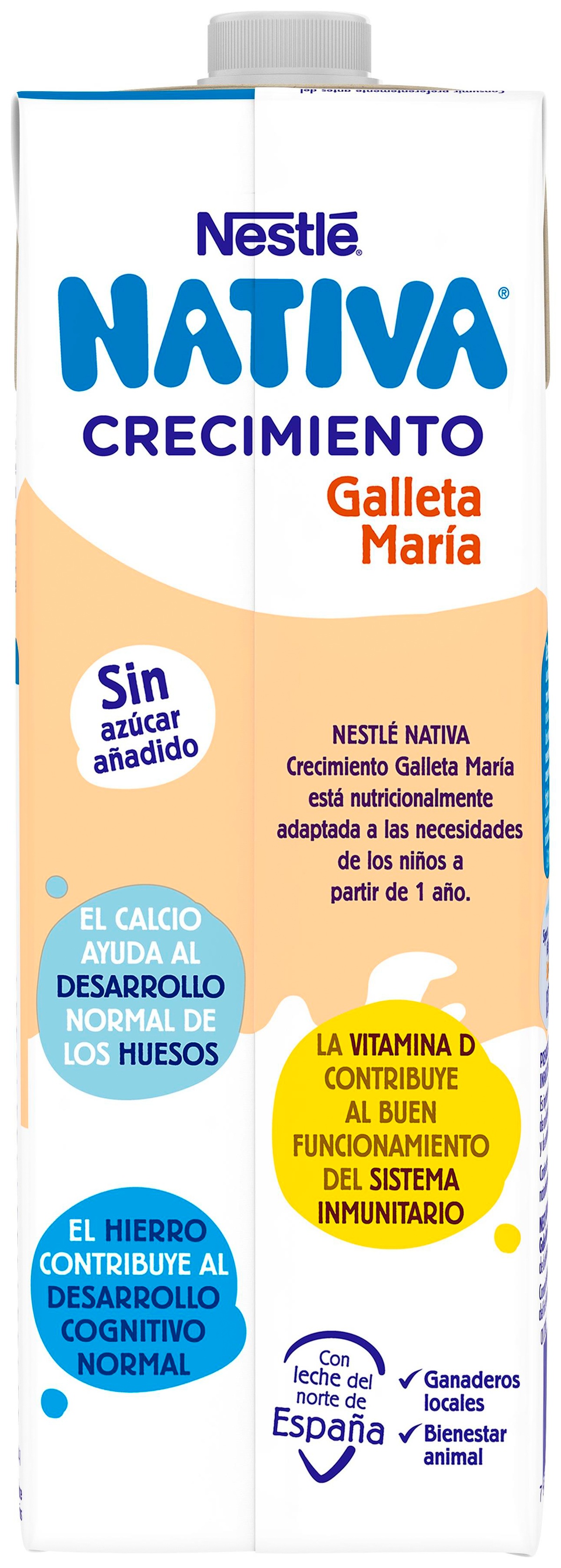 Leche crecimiento Nestlé junior galleta desde 12meses 1l