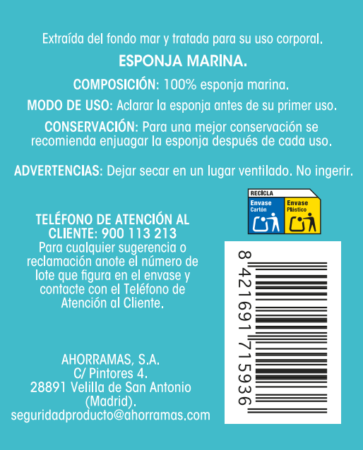 Esponja Bodyplus natural