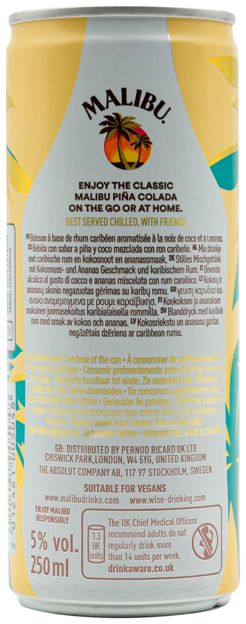 Malibú con piña colada 25cl