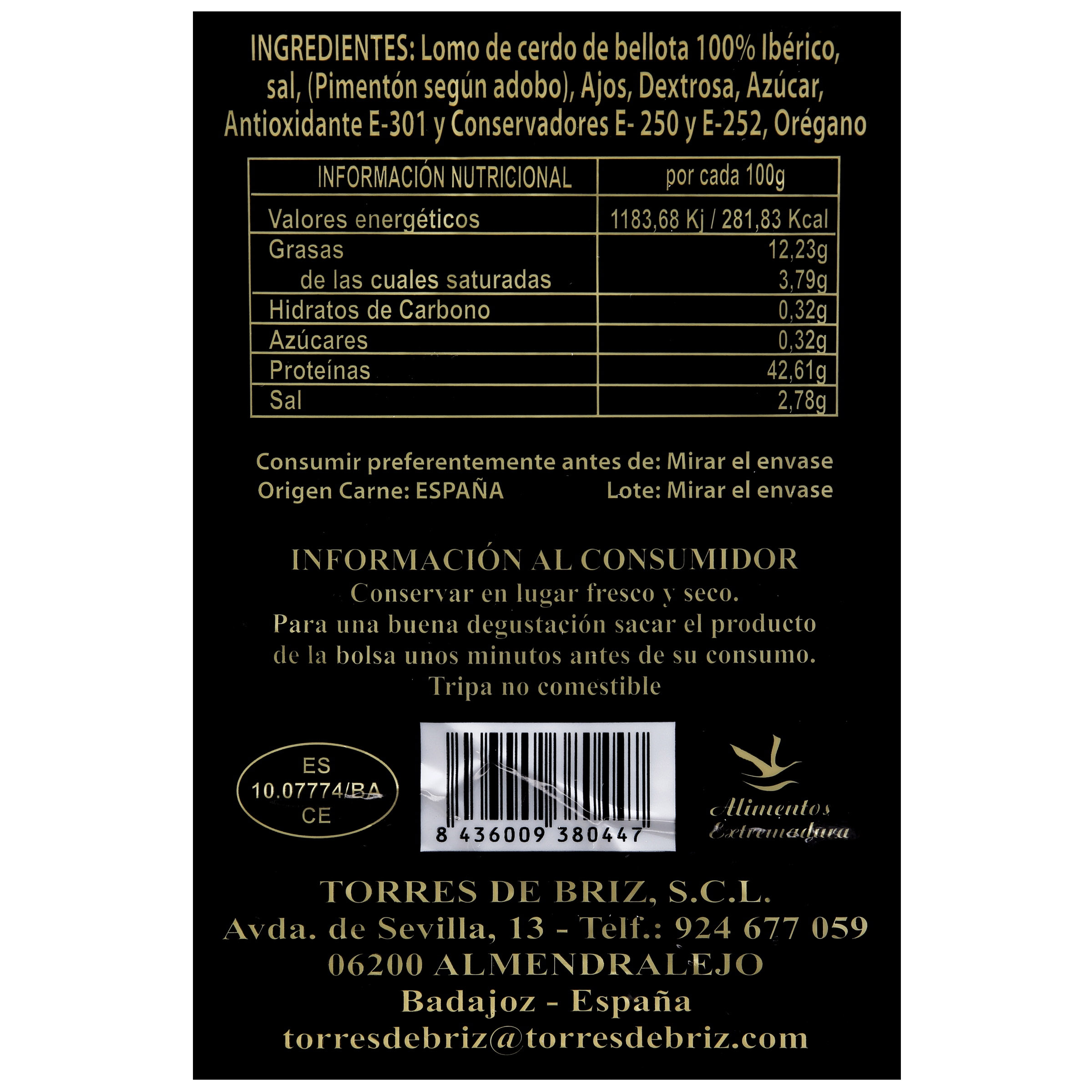 Lomo bellota 50% ibérico medina al corte