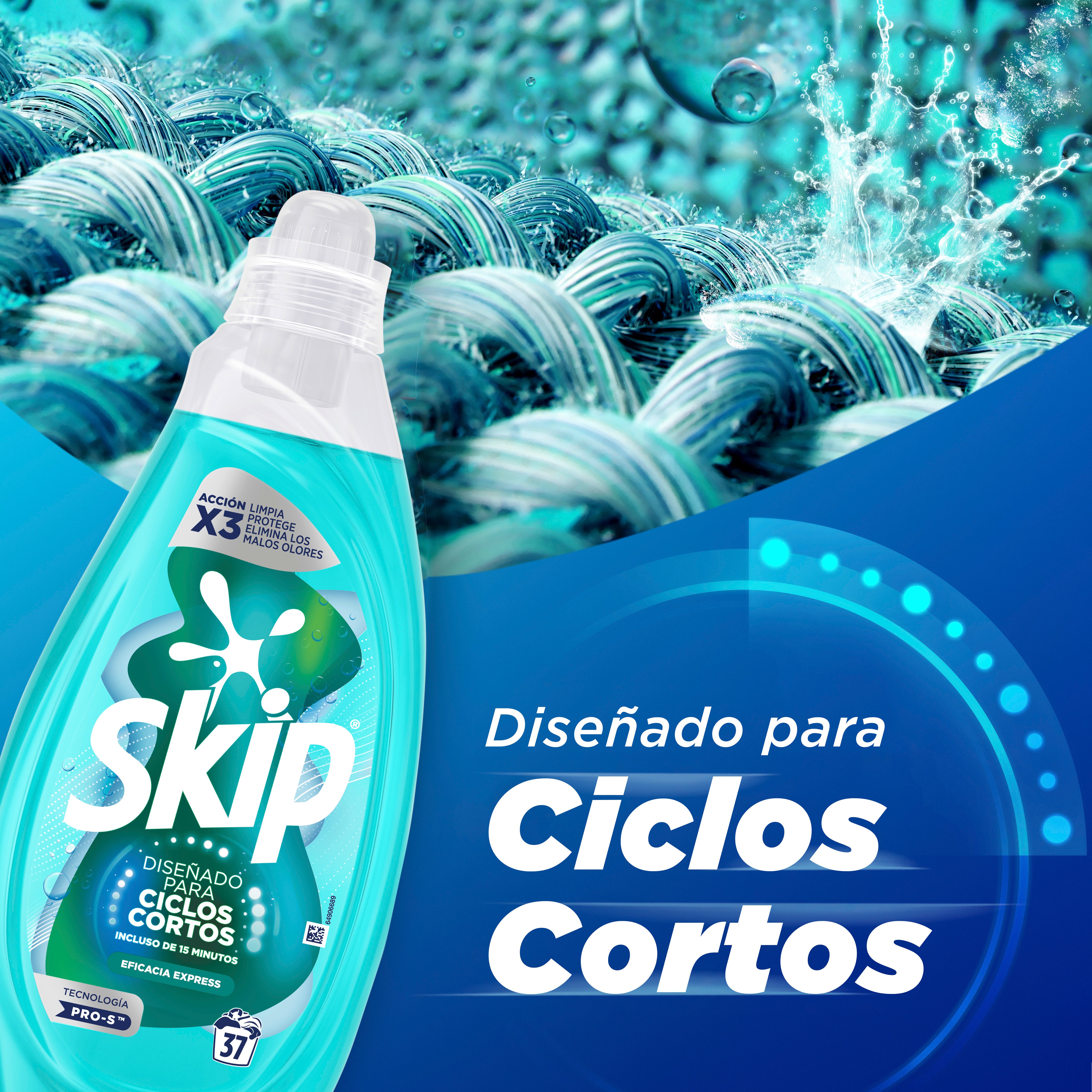 Detergente Skip Ciclo corto 37 lavados Eficacia Express