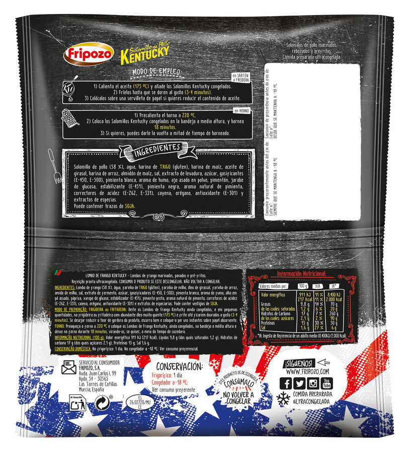Solomillo de pollo kentucky Fripozo 250g